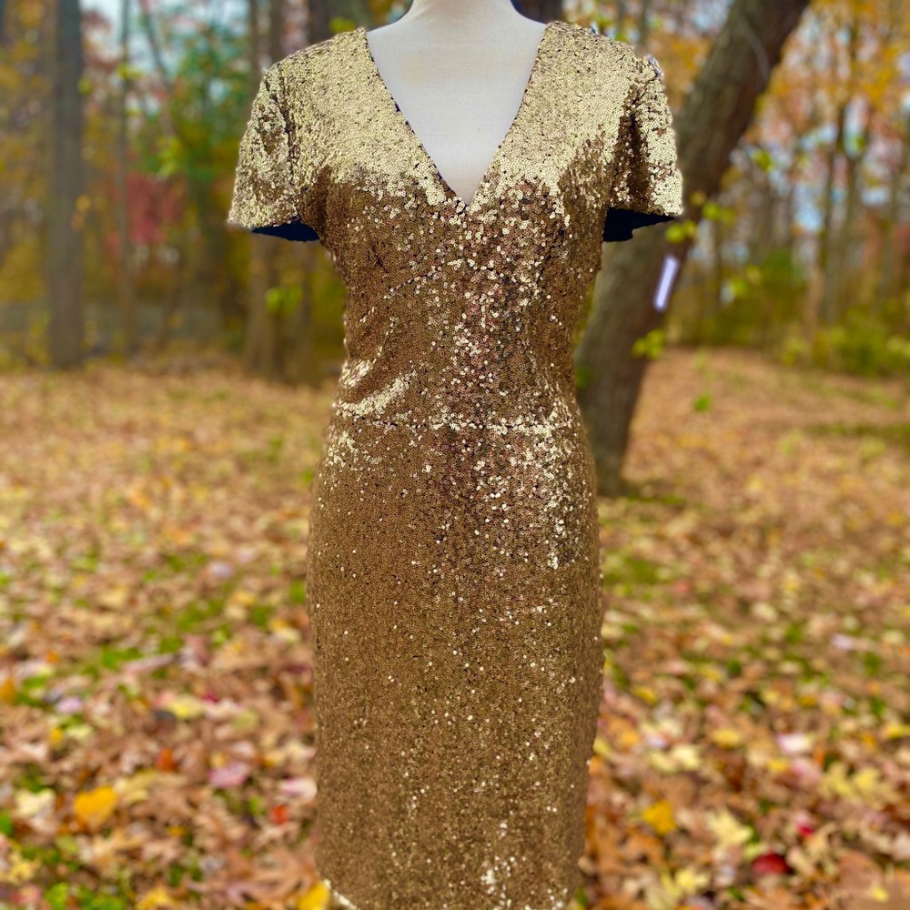 Gold sequins dress